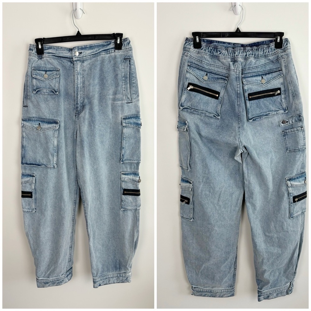 EB Denim Cargo Pants in Rain Wash Size XL - Picture 2 of 11